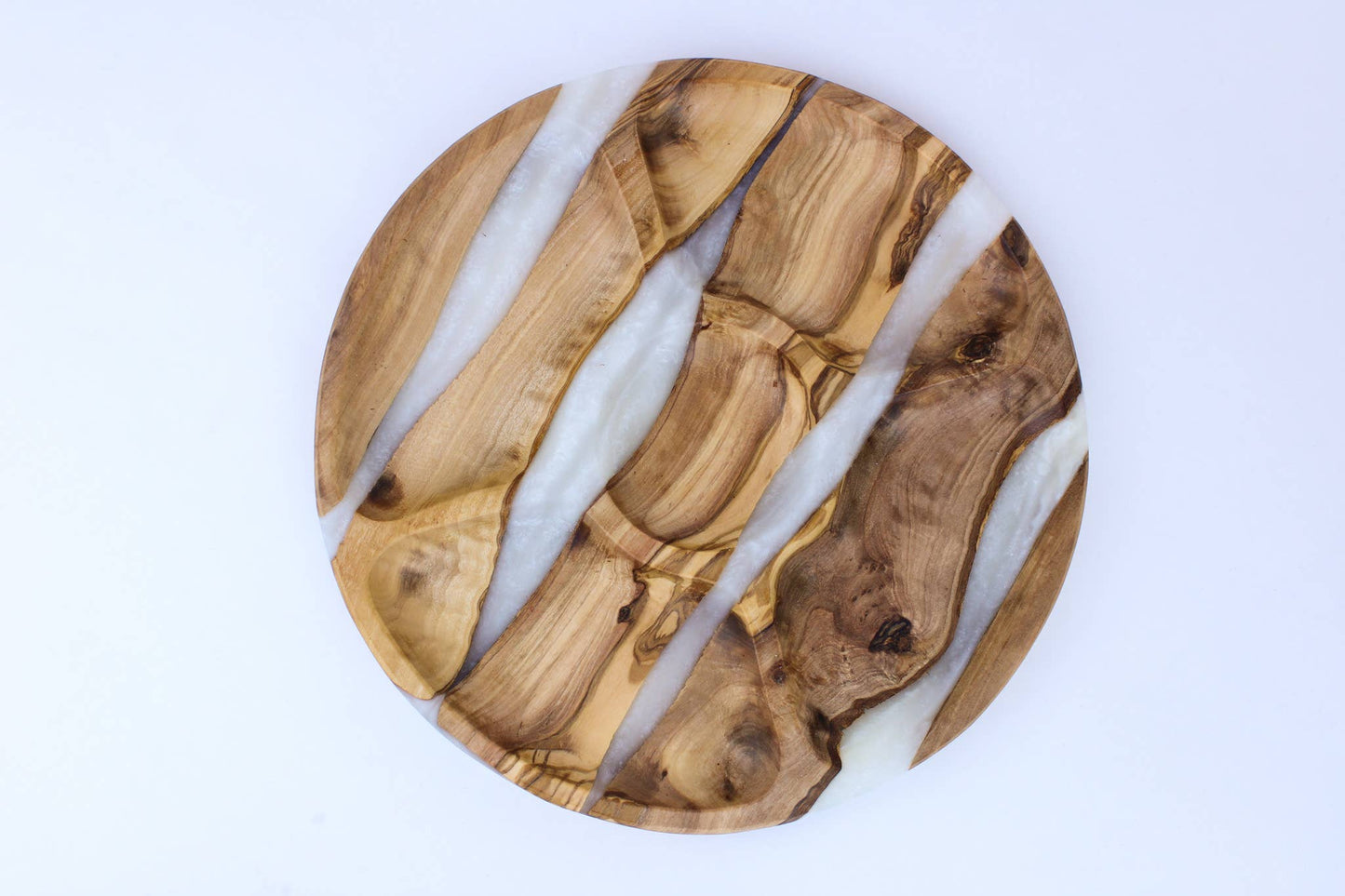 Olive Wood Resin Round Section Dish