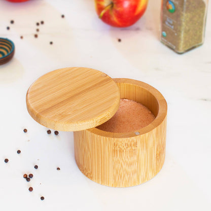 Salt Cellar Spice Storage Box with Magnetic Swivel Lid