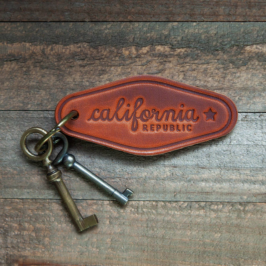 California Republic Leather Keychain Motel Style