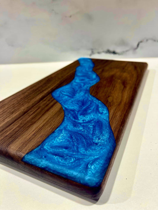 Epoxy River Cutting Board: Black Walnut