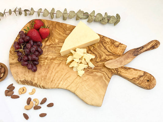 Olive Wood Rustic Cheese Board