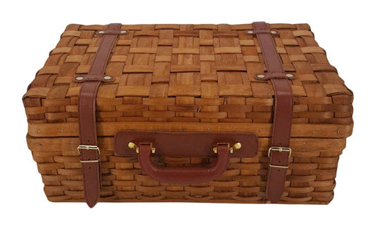 17.5" Wood Chip Picnic Basket