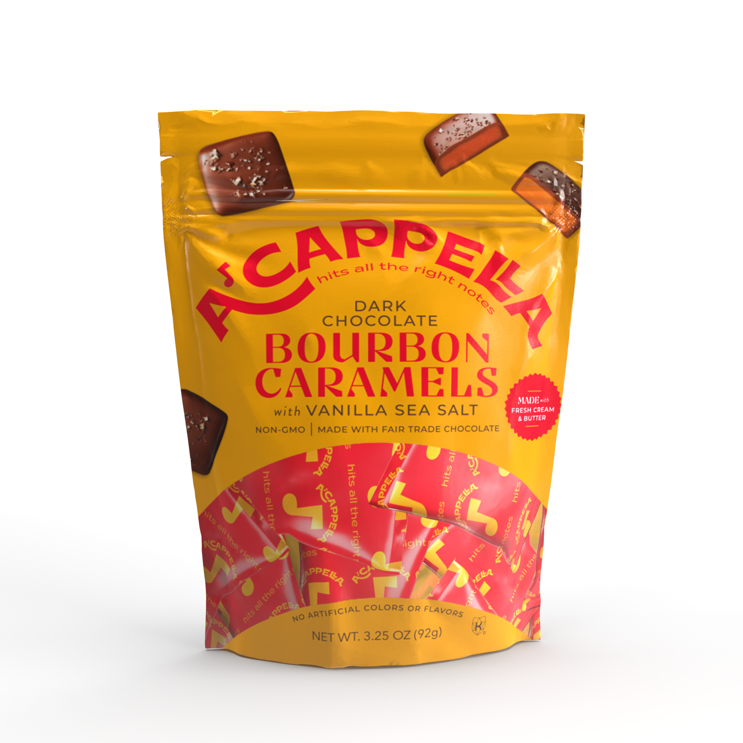 A'cappella Caramels - Dark Chocolate Bourbon Vanilla Salt