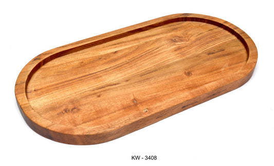 Acacia Wood Beveled Edge Tray Large