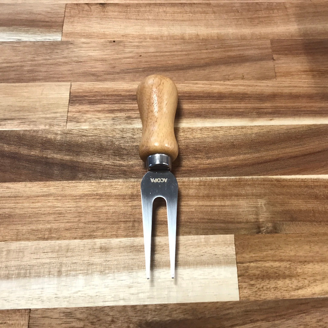 Small cheese fork w/ wood handle