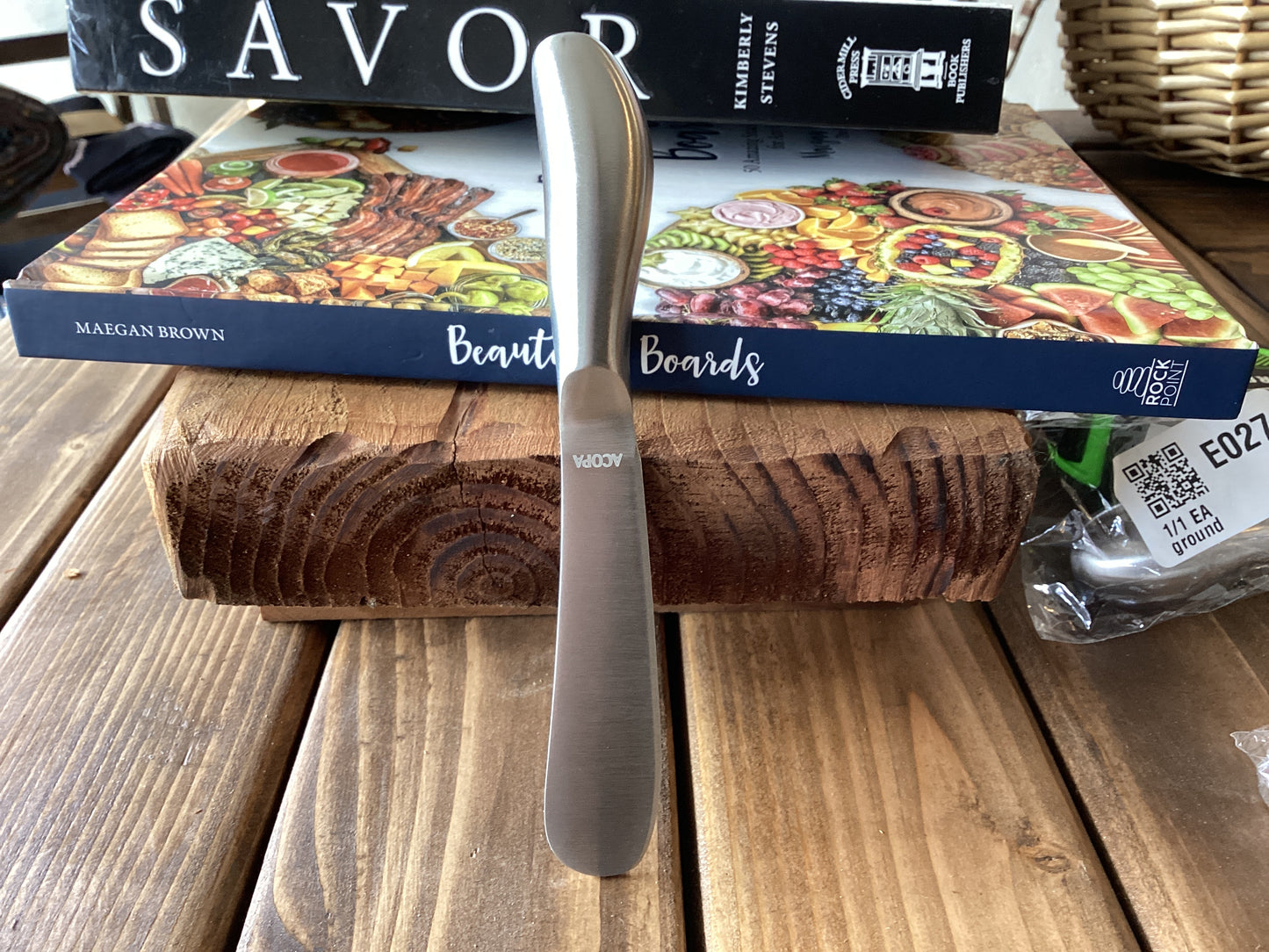 Small stainless soft cheese spreader